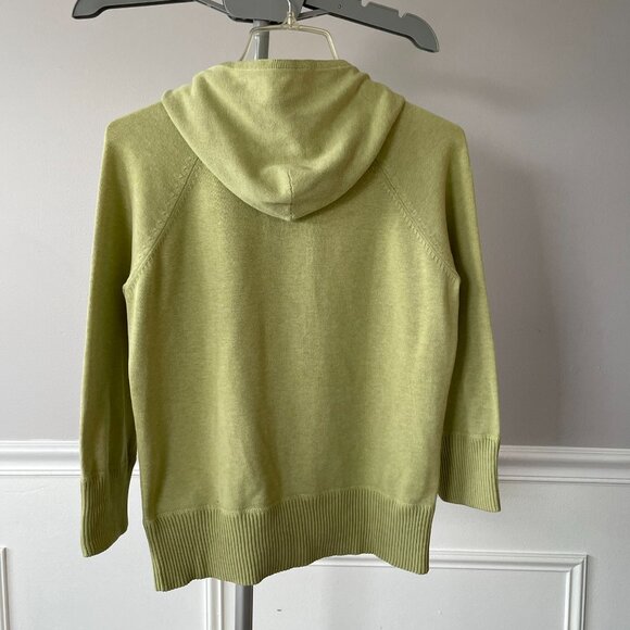 Vintage Old Navy Sage Green Knit Zip-up Hooded Cardigan with Pockets - Picture 2 of 13